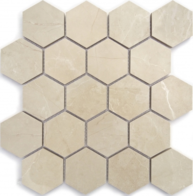 Мозаика Nuvola beige полированная мозаика гексагон 26.7x30.8, цена, купить